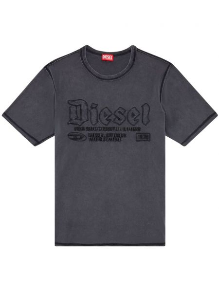 Broderet t-shirt Diesel grå