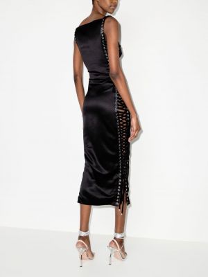 Krajkové večerní šaty bez rukávů Dolce & Gabbana černé