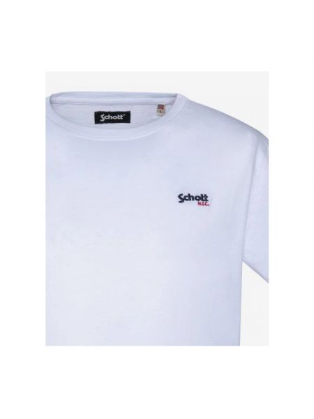 Camiseta con bordado de algodón Schott Nyc blanco