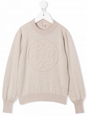 Brodert lang genser for jenter Elie Saab Junior gull