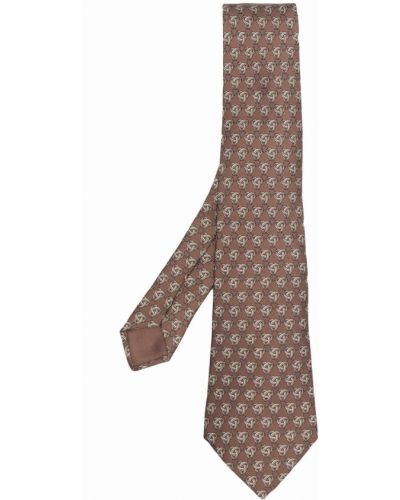 Corbata de tejido jacquard Hermès marrón