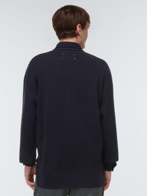 Woll hoodie aus baumwoll Maison Margiela blau