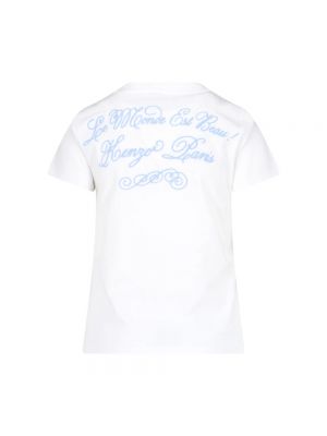 Koszulka bawełniana z okrągłym dekoltem Kenzo biała