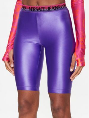 Slim fit džínové šortky Versace Jeans Couture fialové