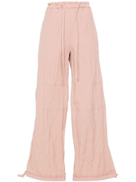 Rovné kalhoty relaxed fit Acne Studios růžové