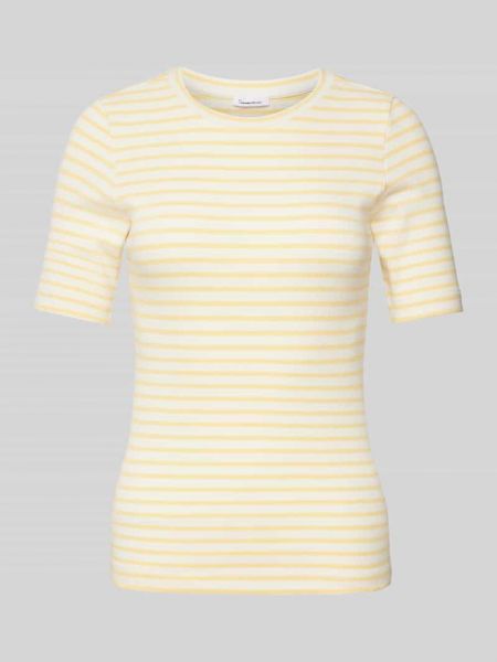 Koszulka w paski Knowledge Cotton Apparel żółta