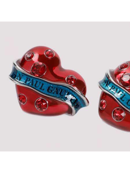 Pendientes con corazón Jean Paul Gaultier rojo
