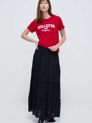 Długa spódnica Hollister Co. czarna