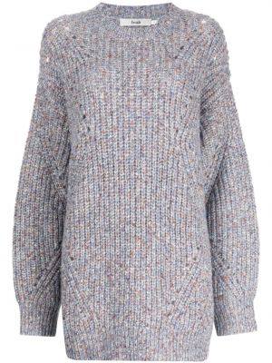 Pleten pulover z okroglim izrezom B+ab siva