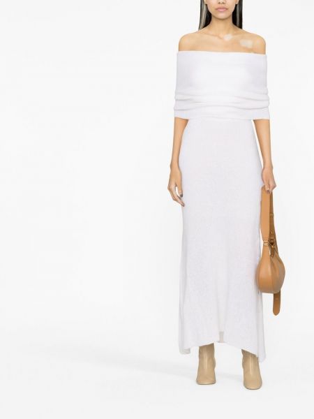 Dzianinowa sukienka długa Philosophy Di Lorenzo Serafini biała