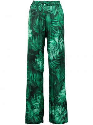 Ravne hlače s potiskom Ermanno Firenze zelena