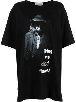 Camiseta con estampado oversized Yohji Yamamoto negro