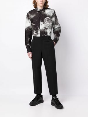 Batikovaná džínová košile s knoflíky s potiskem Versace Jeans Couture
