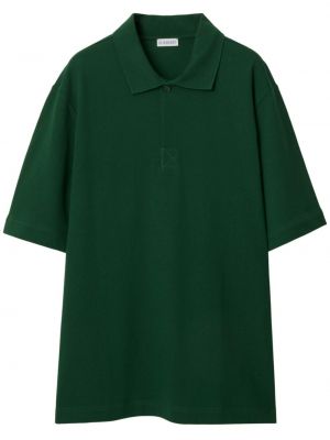Памучна поло тениска Burberry зелено
