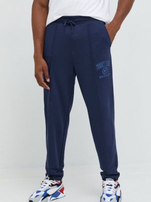 Tommy Jeans melegítőnadrág sötétkék, férfi, nyomott mintás