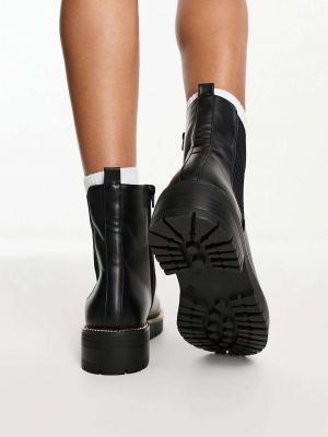 Кожаные ботинки челси из искусственной кожи New Look черные