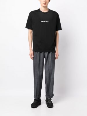 T-shirt aus baumwoll mit print Comme Des Garçons Homme schwarz