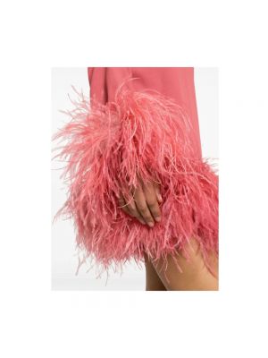 Vestido con plumas de plumas Taller Marmo rosa