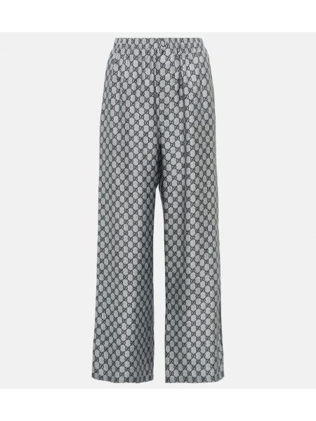 Pantalones de seda bootcut Gucci