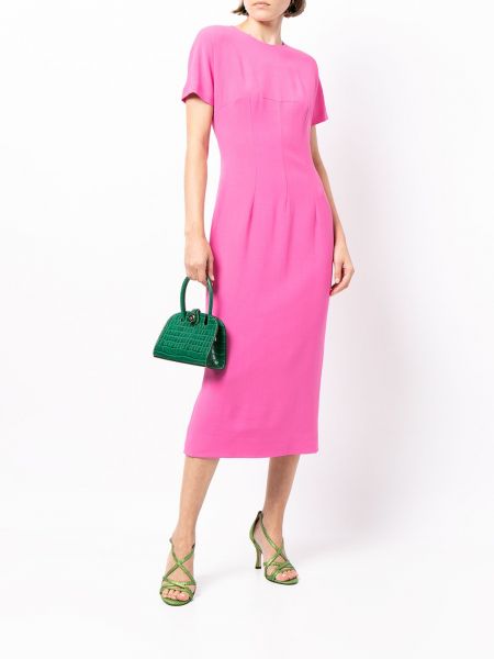 Vestido midi manga corta Dolce & Gabbana rosa