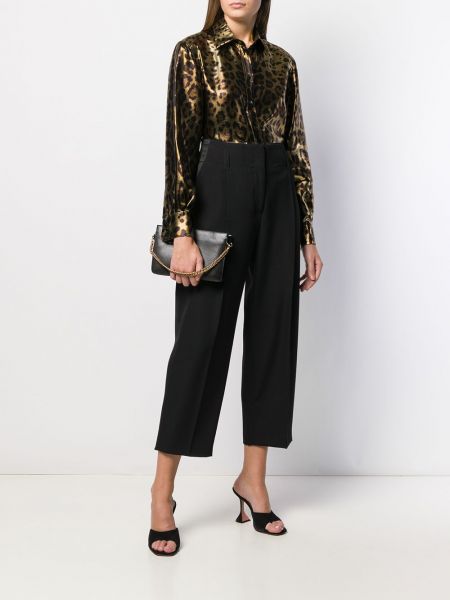 Raštuota marškiniai leopardinė Dolce & Gabbana auksinė