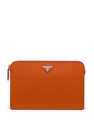 Кожени чанта тип „портмоне“ Prada оранжево