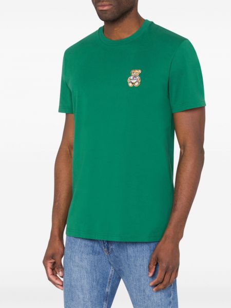 T-shirt en coton à imprimé Moschino vert