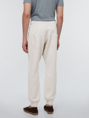 Spodnie sportowe z kaszmiru Tom Ford białe