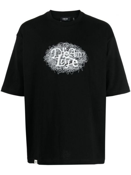 Bavlněné tričko s potiskem Five Cm černé