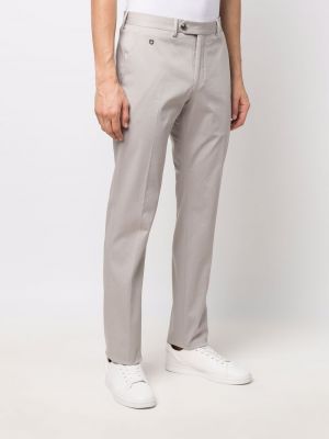 Rovné kalhoty Salvatore Ferragamo šedé