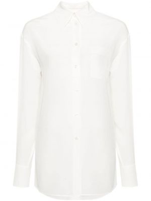 Копринена риза от креп Sportmax бяло