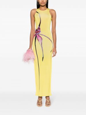Květinové dlouhé šaty s potiskem Louisa Ballou žluté