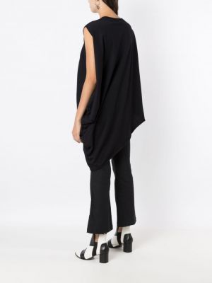 Drapiruotas asimetriškas marškinėliai Uma | Raquel Davidowicz juoda