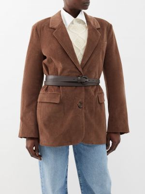 Вельветовая куртка cooper с поясом Sea коричневый