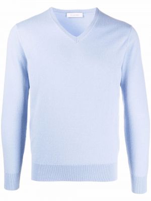 Jersey con escote v de tela jersey Cruciani azul