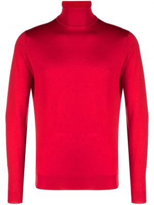 Vlnený sveter z merina John Smedley červená