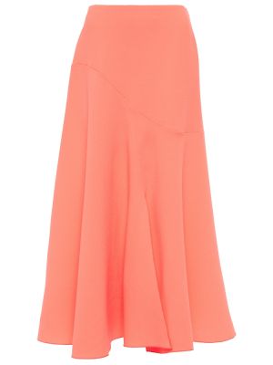 Vlněné midi sukně s volány Roksanda - oranžová