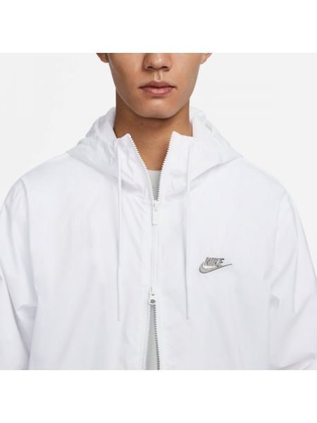 Плетеная куртка с капюшоном Nike белая