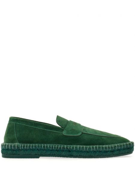 Pantofi loafer din piele de căprioară Ferragamo verde