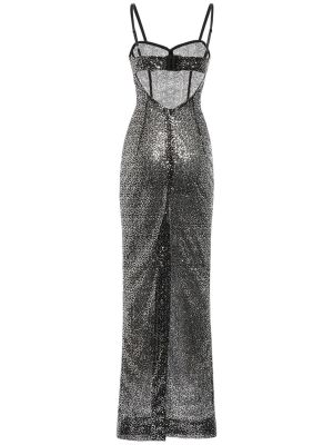 Dlouhé šaty so srdiečkami Dolce & Gabbana čierna