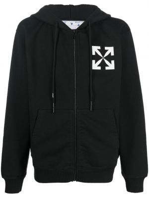 Trykt zip hettegenser Off-white