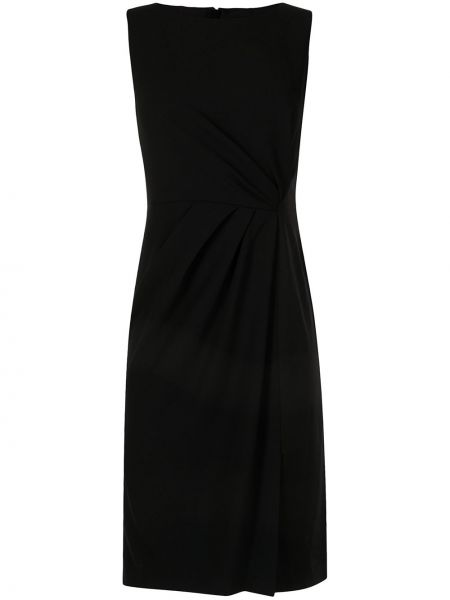 Сатенена прилепнала вечерна рокля от креп Paule Ka черно