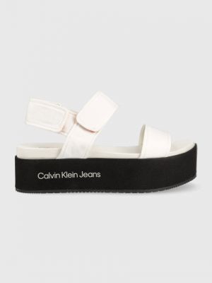 Сандали на платформе Calvin Klein Jeans бяло