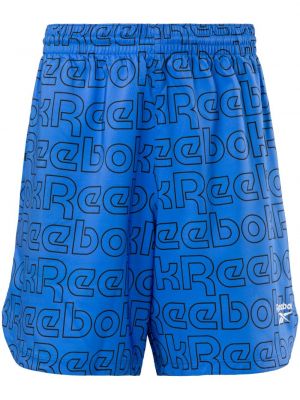 Shorts de sport à imprimé Reebok bleu