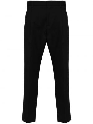 Pantaloni cu picior drept plisate Dell'oglio negru