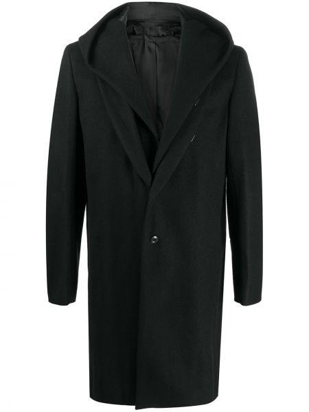 Abrigo con botones con capucha Attachment negro