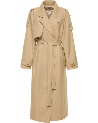 Woll trenchcoat The Frankie Shop beige