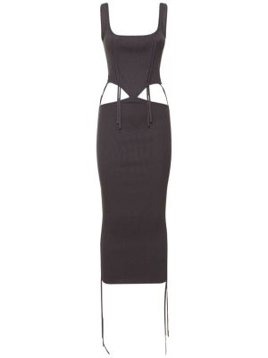 Viszkóz hosszú ruha Cannari Concept fekete