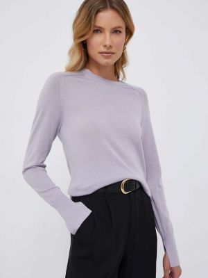 Sweter wełniany Calvin Klein fioletowy