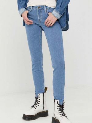 Niebieskie jeansy skinny z wysoką talią Lee